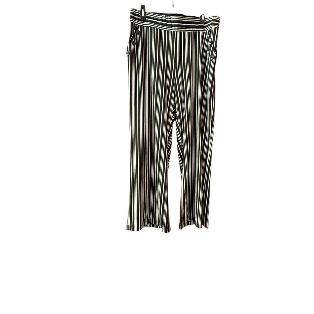 Robert Louis Black and White Striped Pants Size L